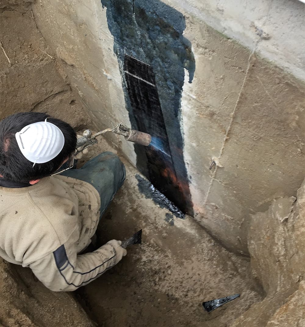 Imperméabilisation de fondation avec membrane liquide